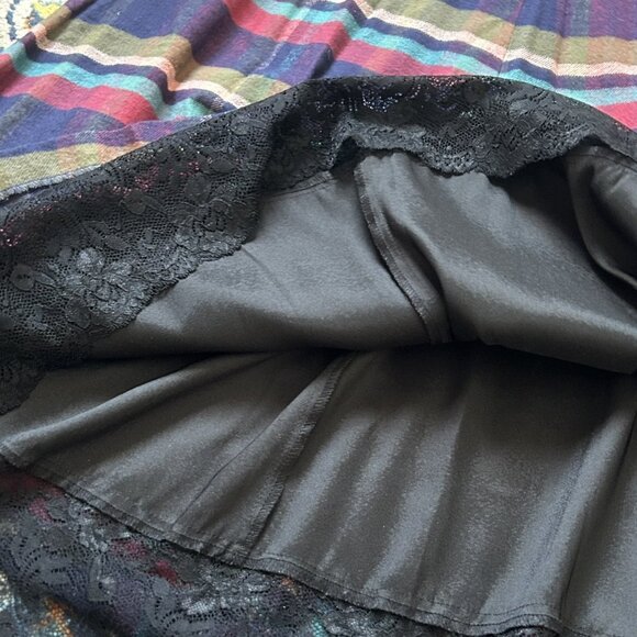 Vtg J. Peterman Cotton Plaid Skirt Midi 16 Petticoat Lace Whimsigoth Seinfeld - Picture 11 of 11